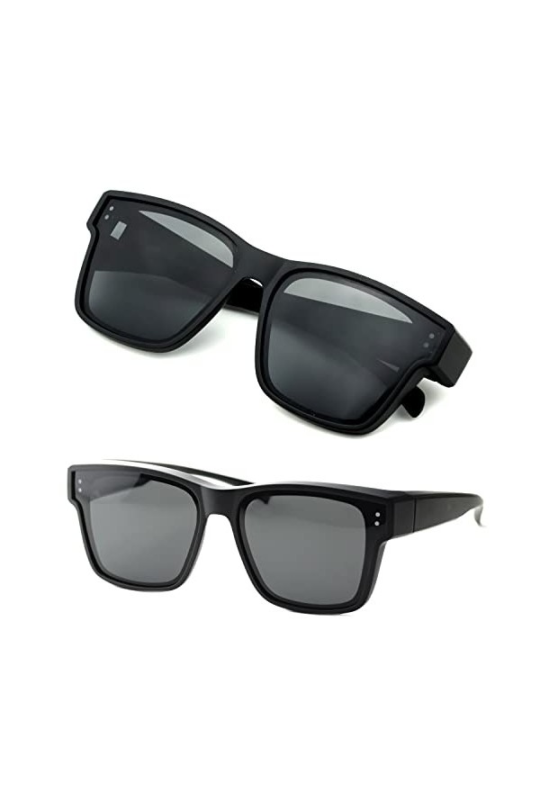 CREYESTAL Surlunettes de Soleil Polarisées avec Anti-Reflet, Sur Lunettes de Soleil à Superposer, Ultra léger, Confortable, H