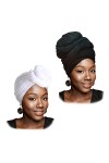 Turban en jersey extensible pour femme, noir/blanc, Taille unique