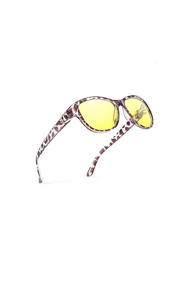 Myiaur Lunette Conduite De Nuit Pour Femmes - Design RéTro Stylé,Lunette Jaune Protection PolariséE UV400, Lunettes De Nuit A