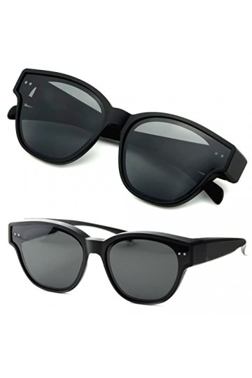 CREYESTAL Surlunettes de Soleil Polarisées avec Anti-Reflet, Sur Lunettes de Soleil à Superposer, Ultra léger, Confortable, H