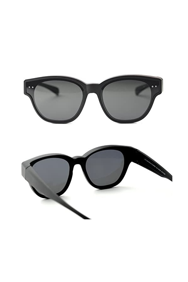 CREYESTAL Surlunettes de Soleil Polarisées avec Anti-Reflet, Sur Lunettes de Soleil à Superposer, Ultra léger, Confortable, H