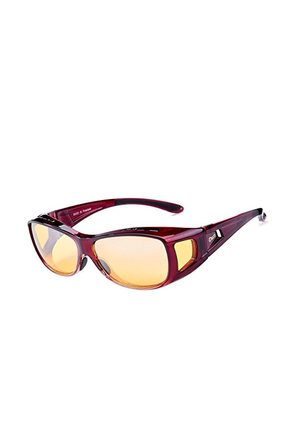 Duco SURLUNETTES POUR CONDUITE DE NUIT pour hommes et femmes, à porter par-dessus des lunettes de vues, verres jaunes, revête