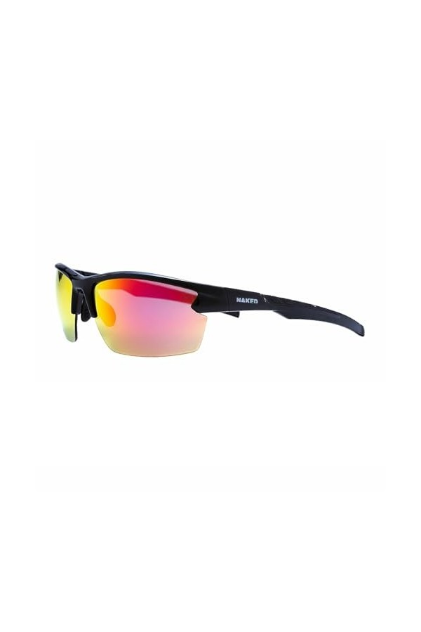 NAKED Optics Sports Sunglasses Halfframe White/Lens Red 