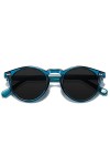 H HELMUT JUST Lunettes de Soleil Ronde Verres Bleu Monture Jaune pour Femme Homme Polarisées Vintage TR90 e Acetate