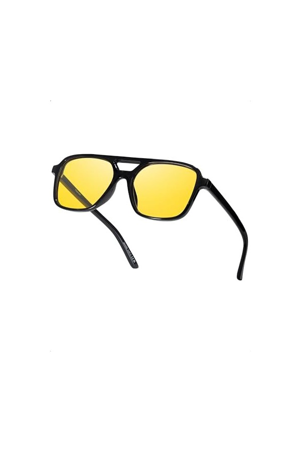 TJUTR Lunette Conduite de Nuit Avec Lentilles Jaunes Polarisées Anti-Éblouissement Pour Hommes et Femmes, Protection UV400