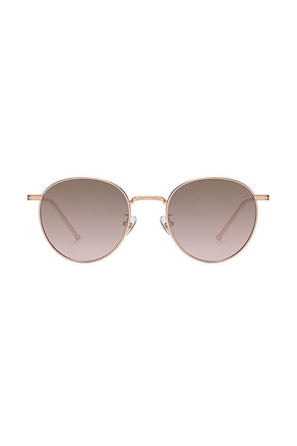 H HELMUT JUST Lunettes de Soleil Rondes Vintage Femme Verres en Nylon Vision Claire Anti-reflet et UVA UVB