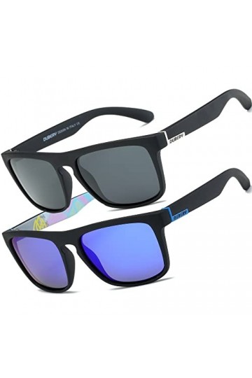 HGDGears Lunettes polarisées pour homme et femme - Conduite, cyclisme, pêche, rétro - Protection UV（Rouge+Bleu）