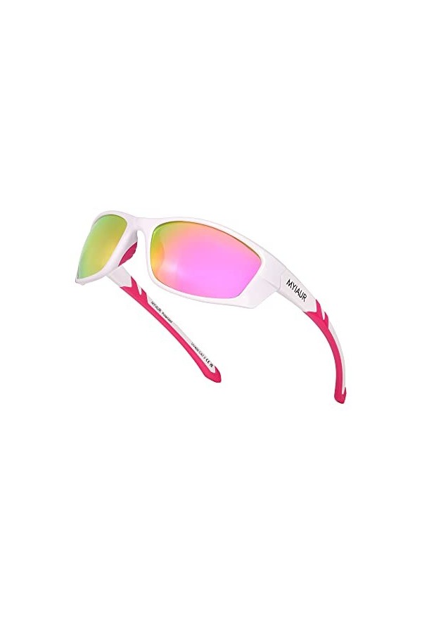 Myiaur Lunettes de soleil polarisées pour hommes femmes Wrap Around Lunettes de soleil de sport
