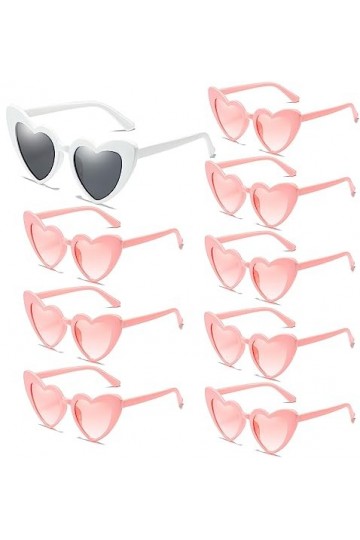 owlfun Lot de 9 paires de lunettes de soleil en forme de cœur - Accessoires de fête - Harry Styles - Pour les courses et les 
