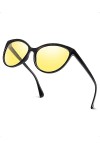 LVIOE Lunettes de conduite de nuit avec lentille jaune polarisée Lunettes de vision nocturne pour femmes anti-éblouissement p