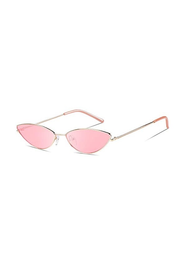 DUCO Tendance Cool élégant Lunettes De Soleil Cateye Vintage pour Les Femmes Avec protection UV400 W019 Doré Rose 