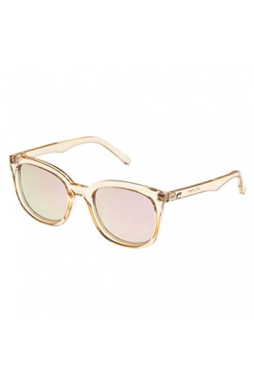 Le Specs Lunettes de soleil Veracious pour homme et femme - Forme rectangulaire avec protection UV, Rose miroir / sable