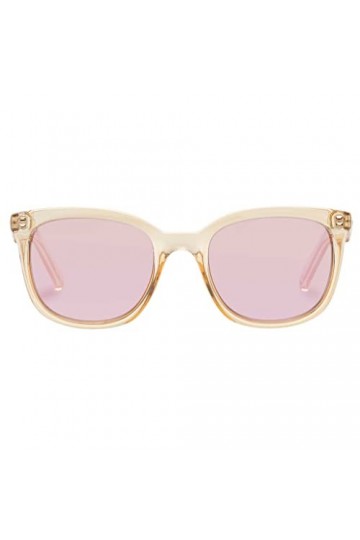 Le Specs Lunettes de soleil Veracious pour homme et femme - Forme rectangulaire avec protection UV, Rose miroir / sable