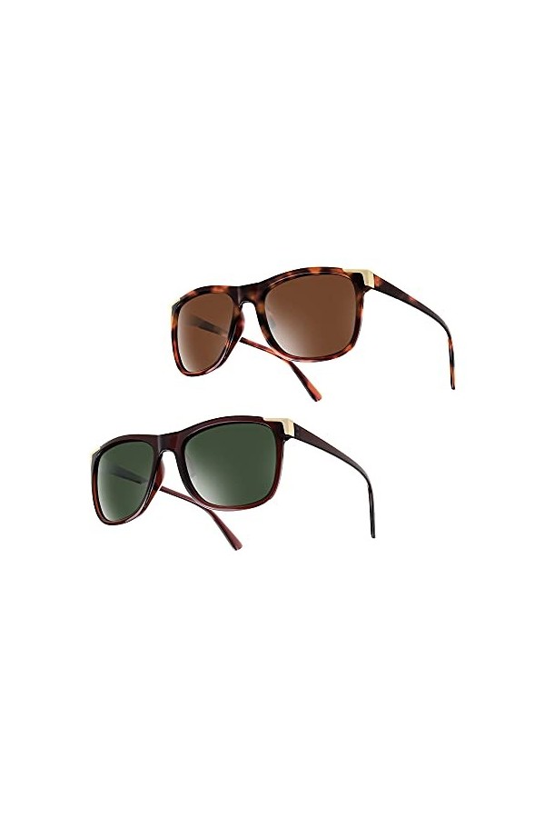 UrbanSky Catherine Lunettes de Soleil Femme - Lot de 2 - polarisées Warm