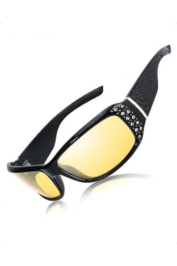 LVIOE Femme Lunettes de Conduite Nocturne, Lunettes de Vision Nocturne, Conduite de Nuit Lunettes Anti-éblouissement Lunettes