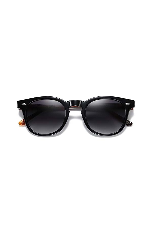 H HELMUT JUST Lunettes de Soleil Rétro pour Hommes et Femmes Verres Polarisés Bras en Acétate Monture TR90 Catégorie 3