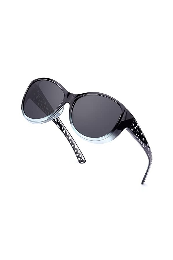 SIPHEW Surlunettes de Soleil Polarisées pour Homme Femme, Sur Lunette de Soleil Enveloppantes Clip Solaire pour Lunettes Prot