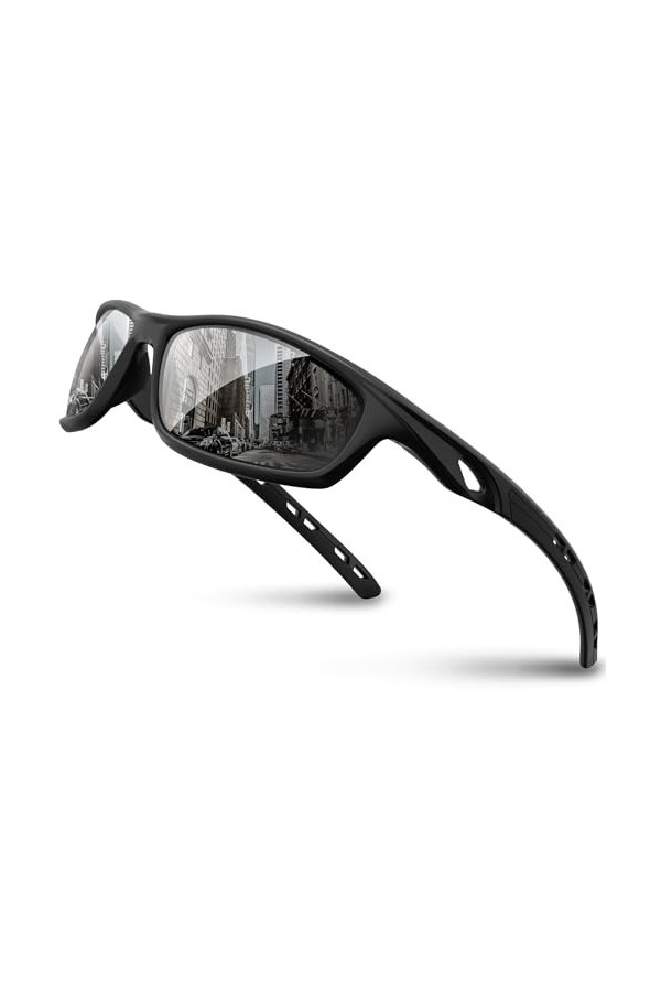 RIVBOS lunettes de soleil homme femme polarisées UV400 Lunettes de cyclisme Lunettes de sport Cyclisme Randonnée Course à pie