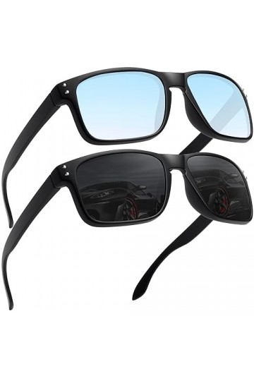 LEDING&BEST Lunettes de Soleil Polarisées pour Homme Femmes Classique ultraléger TR90 Montures lunettes/Pour les sports 100% 