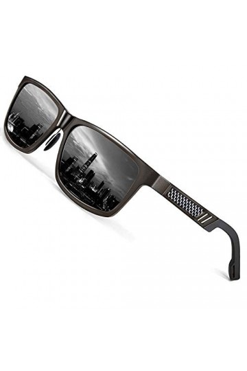 ROCKNIGHT Lunettes de soleil polarisées HD surdimensionnées pour femmes Lunettes de soleil à monture en métal à la mode réflé