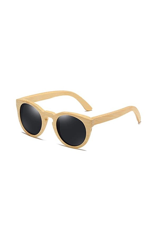 XIANDE Lunettes de Soleil polarisées en Bois de Bambou pour Femmes avec boîte en Bois