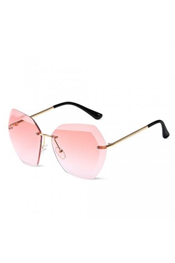 LumiSyne Lunettes De Soleil Sans Monture Grande Pour Femmes Lunettes De Vue Diamant Carré Lentille De Gradient Transparent Mo