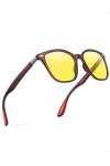 TJUTR Lunettes conduite de nuit Vision anti-éblouissement polarisées pour conduite de nuit pour homme et femme Jaune UV400