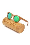 SUKUTU Hommes Femmes Main Bambou Lunettes De Soleil En Plein Air Lunettes Retro Mode Lunettes En Bois Polarisé avec Boîte En 