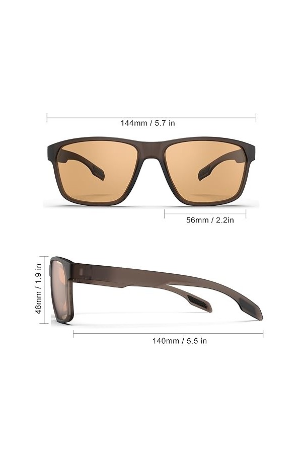 HAAYOT Lunettes de soleil polarisées pour homme et femme - Légères et durables - Monture TR90 - Protection 100 % UV - Pour la
