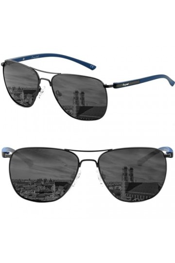 CREYESTAL Lunettes de Soleil Polarisées Métal Aviateur Pilote, Taille Medium, Verres Polycarbonate HD Premium 100% Anti-UV, p