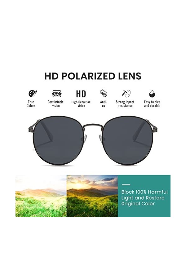 Cyxus Lunettes de soleil polarisées - Lunettes de soleil Classic UV 400 Protection pour femme - Lunettes de soleil mode grand