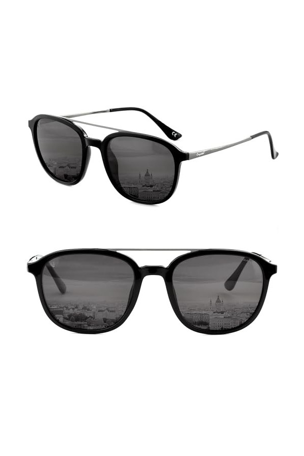 CREYESTAL Lunettes de Soleil Polarisées Modernes et Tendances, Taille Large, Verres Polycarbonate HD Premium 100% Anti-UV, po