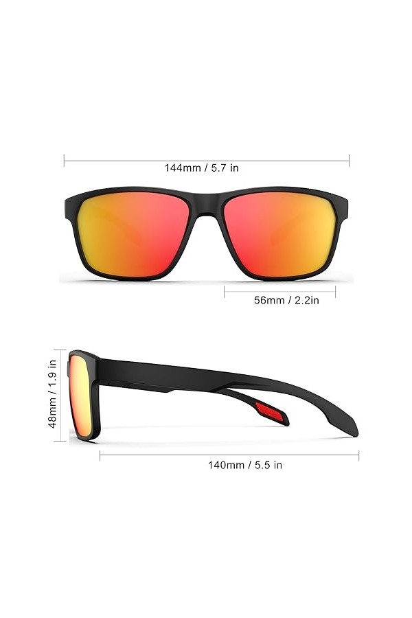 HAAYOT Lunettes de soleil polarisées pour homme et femme - Légères et durables - Monture TR90 - Protection 100 % UV - Pour la
