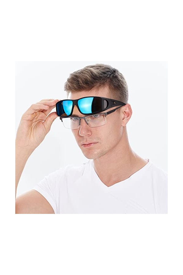 LVIOE Surlunettes Polarisées Hommes Femmes, Lunettes de Conduite Clip Lunettes de Soleil Anti-UVA UVB