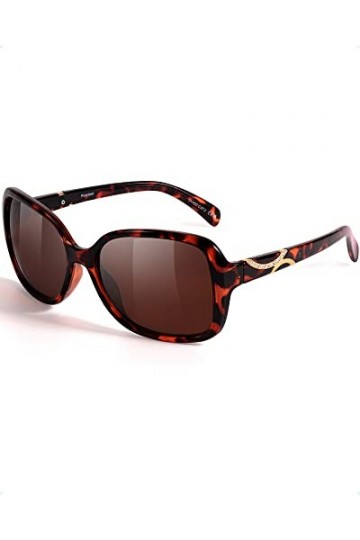 SIPHEW Lunettes de soleil polarisées vintage pour femme, C2 Tortoiseshell - Marron