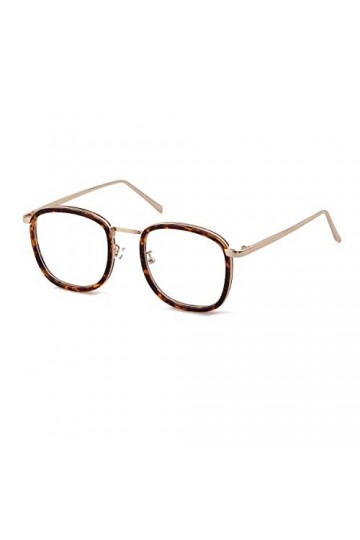 ADEWU Lunettes Rétro Rectangulaires Métal Lentilles claires Lunettes de Soleil Vintage pour Femmes Hommes