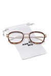 ADEWU Lunettes Rétro Rectangulaires Métal Lentilles claires Lunettes de Soleil Vintage pour Femmes Hommes