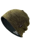 Lvaiz Bonnet dhiver tricoté doublé en polaire pour homme - Réversible - Coupe-vent - Chaud - Pour femme, Bleu/noir, Taille u