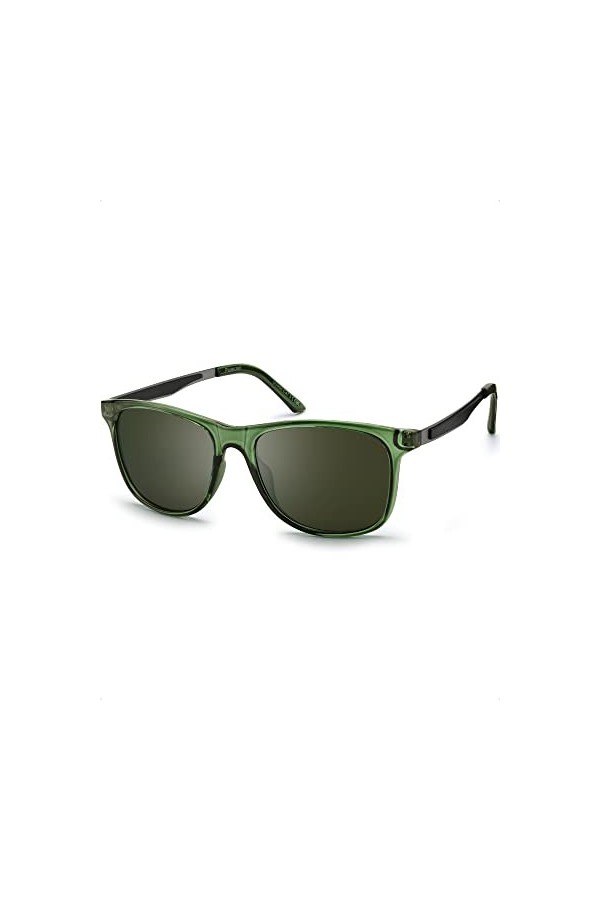 TJUTR Lunettes de soleil classiques polarisées pour hommes et femmes - Monture carrée rétro avec protection UV400 et branches