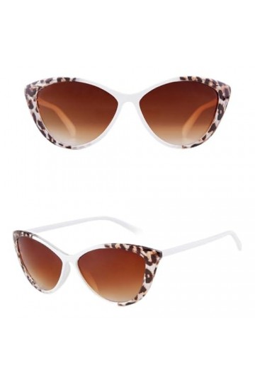 HPIRME Lunettes de soleil œil de chat femme vintage rétro monture léopard lunettes de soleil femmes, C5 léopard blanc, taille