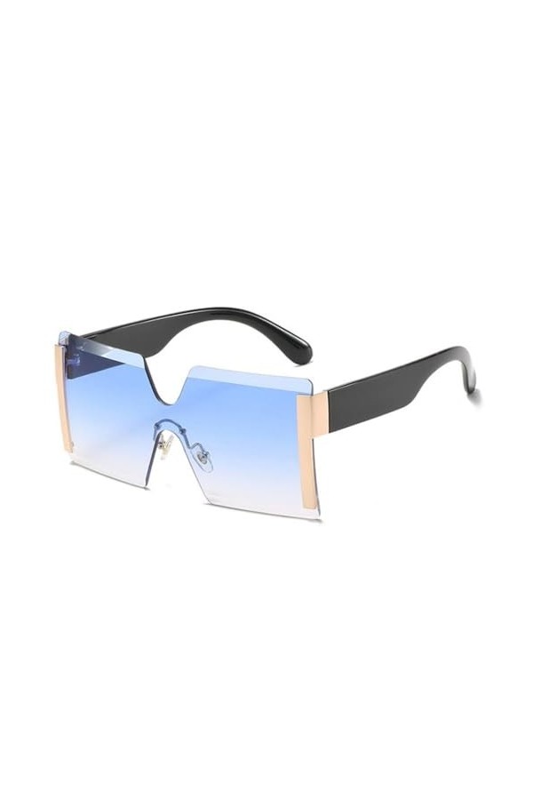 MUTYNE Lunettes de soleil carrées une pièce à la mode pour femmes, lunettes de soleil surdimensionnées sans monture, lunettes