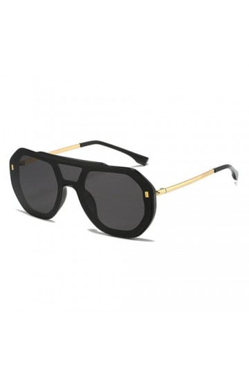 MUTYNE Lunettes de Soleil Carrées Polygone de Mode Femmes Rétro Rivets Double Ponts Clair Océan Dégradé Objectif Hommes Lunet