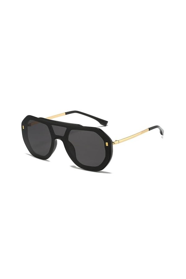 MUTYNE Lunettes de Soleil Carrées Polygone de Mode Femmes Rétro Rivets Double Ponts Clair Océan Dégradé Objectif Hommes Lunet
