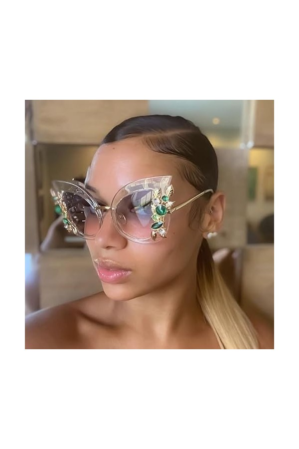 RUDELL Femme Soleil Lunettes Sunglasses Verres Polarisées Lunettes De Soleil, Lunettes De Soleil Vintage Oeil De Chat Incrust