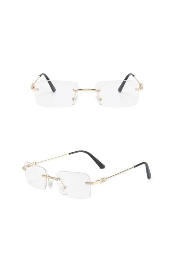 MUTYNE Lunettes de Soleil Rétro Femmes Mode Lunettes de Soleil Dégradées sans Monture Nuances Verres de Coupe Dames Lunettes 