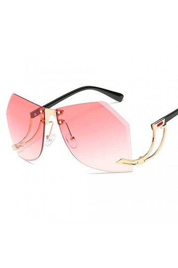 QFSLR Lunettes De Soleil sans Monture À La Mode, Protection UV400, Lunettes De Soleil pour Femmes avec Verres Irréguliers,G