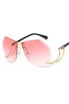 QFSLR Lunettes De Soleil sans Monture À La Mode, Protection UV400, Lunettes De Soleil pour Femmes avec Verres Irréguliers,G