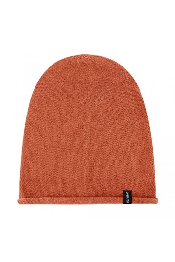 Komorebi Bonnets souples pour femme en tricot chaud pour lhiver en laine cachemire tête de mort, Orange, Taille unique