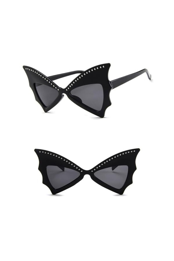 HCHES Lunettes de Soleil Oversize Femmes Sharp Shades Lunettes de Soleil Rivet Big Frame Lunettes de Soleil Dance Party Lunet