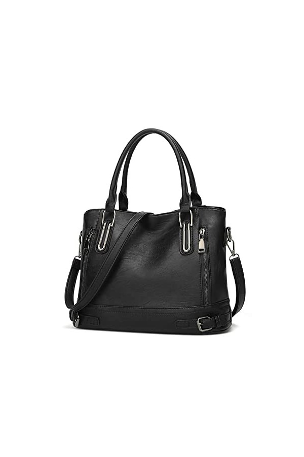 FANDARE Rétro Sac a Main Sacoche Femme Sacs Portés Epaule Cuir PU Étanche pour Achats Fête École Voyage Messenger Bags Brun